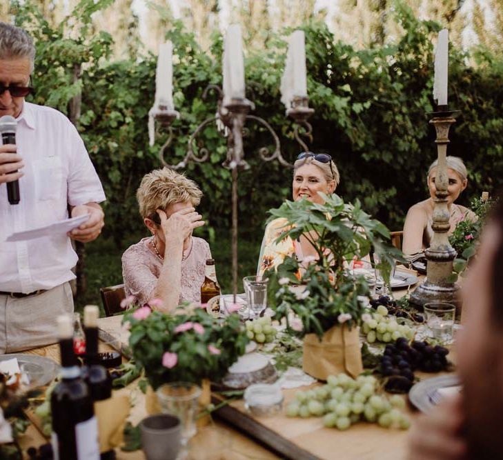 Rustic Wedding In Italy At Locanda Rosa Rosae With Intimate Candle Lit Dinner & Bride In Mango Dress With Veil By AM Faulkner With Images From Alen Karupovic