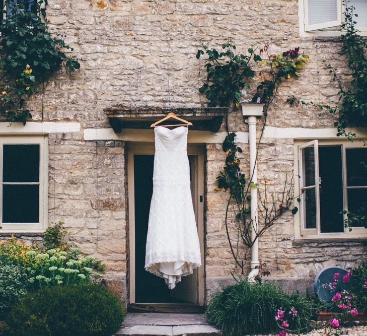 Watters Emerson Gown | Cripps Barn Cotswolds | Coral Peonies | Mis-match High Street Blue Bridesmaid Dresses | Lovestruck Photography | Lara Elliott Films