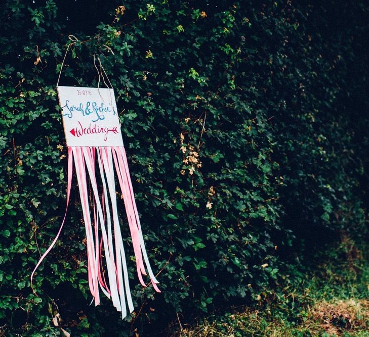 Wedding Sign with Ribbon Decor