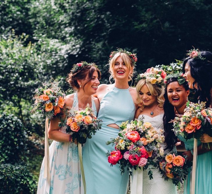 Mis-Match High Street Blue Bridesmaid Dresses