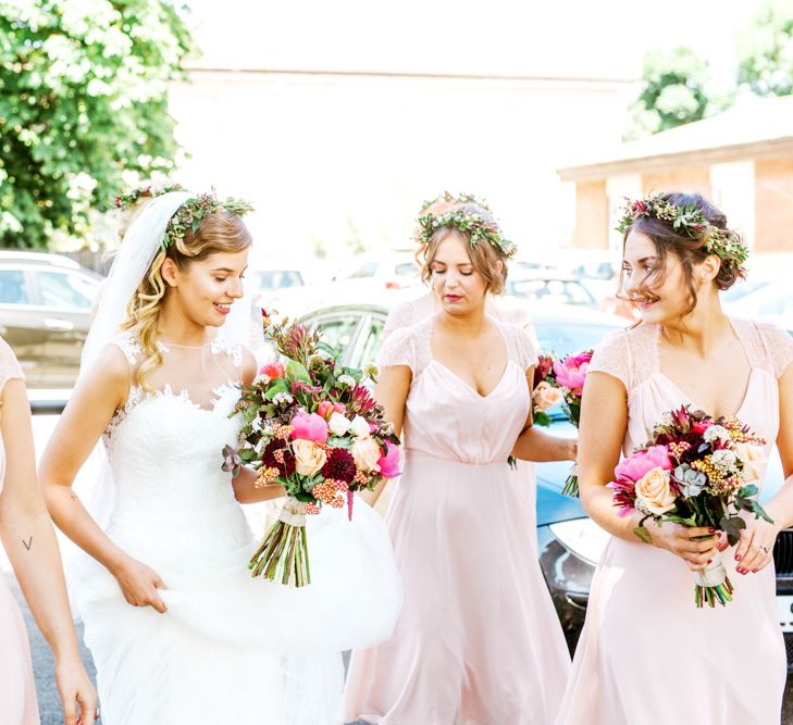 Bride in Pure Bride Dresses | Thames Chase Centre Boho Wedding | Gyan Gurung Photography