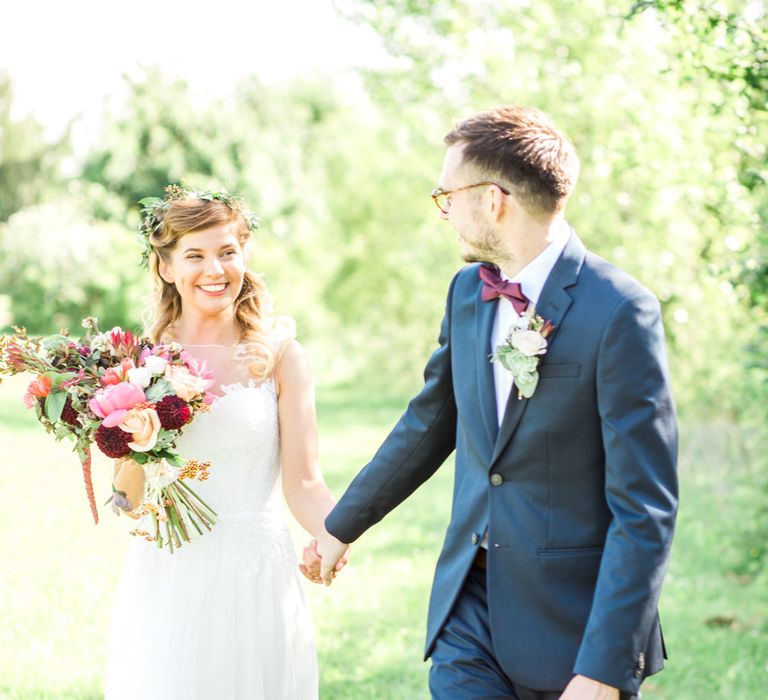 Bride in Pure Bride Dresses | Thames Chase Centre Boho Wedding | Gyan Gurung Photography