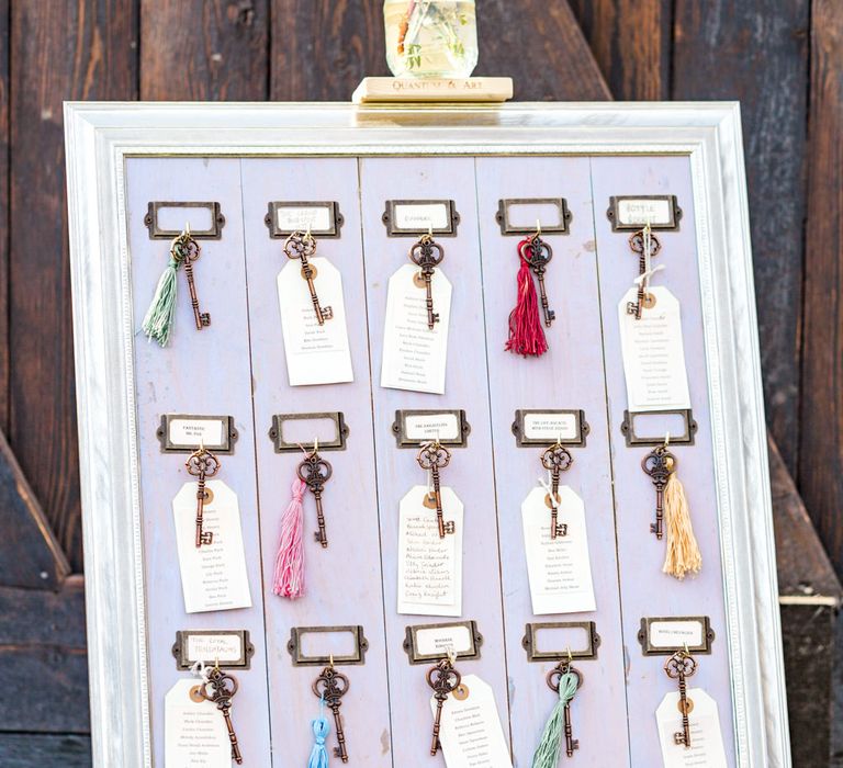 Vintage Key Table Plan | Thames Chase Centre Boho Wedding | Gyan Gurung Photography