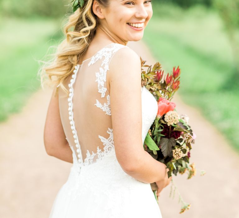 Bride in Pure Bride Dresses | Thames Chase Centre Boho Wedding | Gyan Gurung Photography