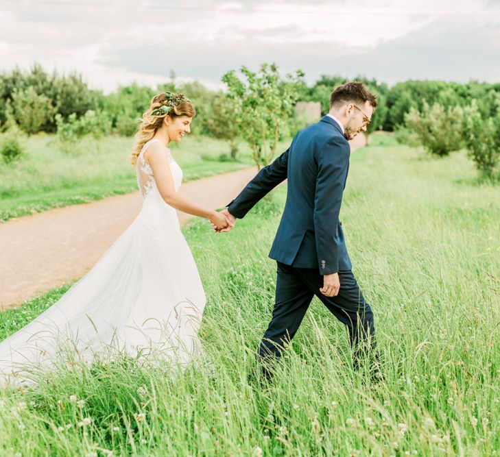 Bride in Pure Bride Dresses | Thames Chase Centre Boho Wedding | Gyan Gurung Photography