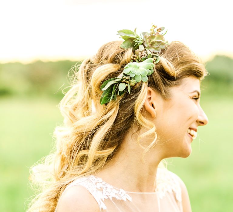 Bride in Pure Bride Dresses | Thames Chase Centre Boho Wedding | Gyan Gurung Photography