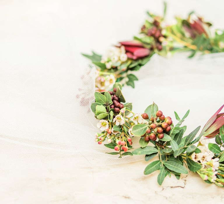 Flower Crown | Thames Chase Centre Boho Wedding | Gyan Gurung Photography