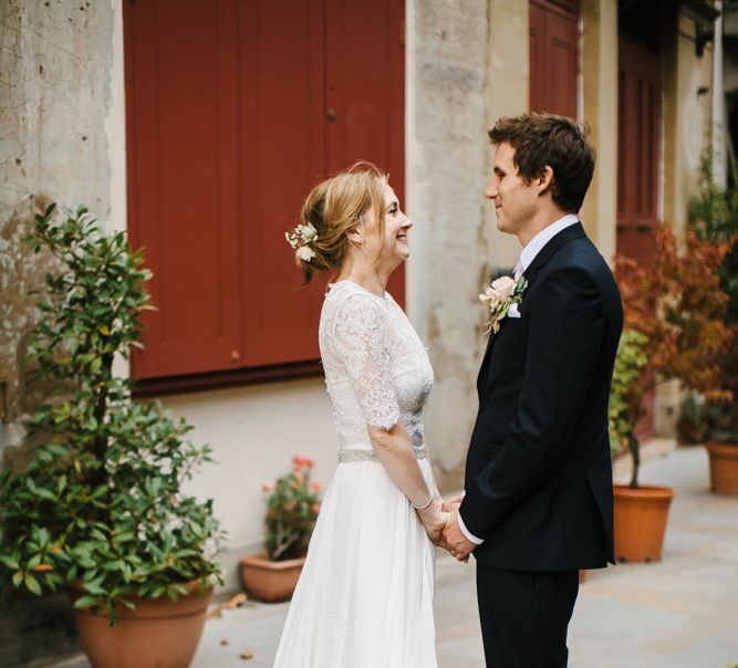 Bride in Catherine Deane Separates