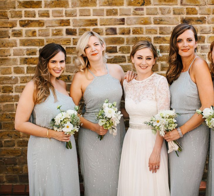 Bride in Catherine Deane Bridal Separates & Bridesmaids in Embellished ASOS Dresses