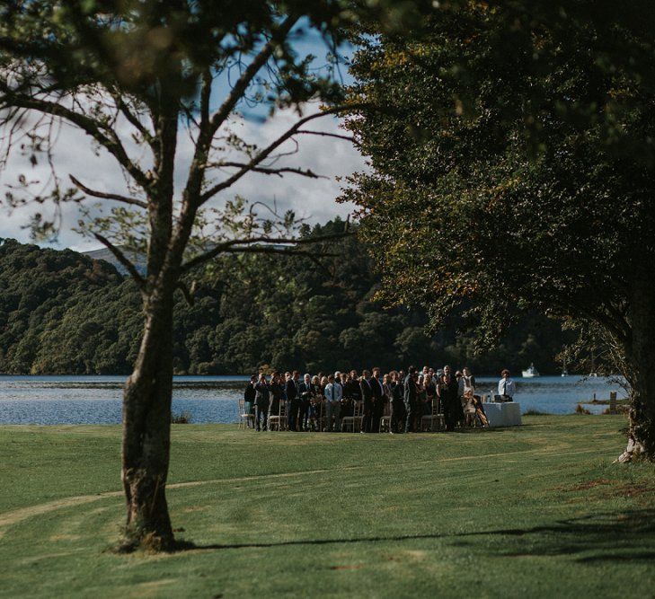 Waterfront Wedding At Loch Lomond Scotland With Outdoor Ceremony