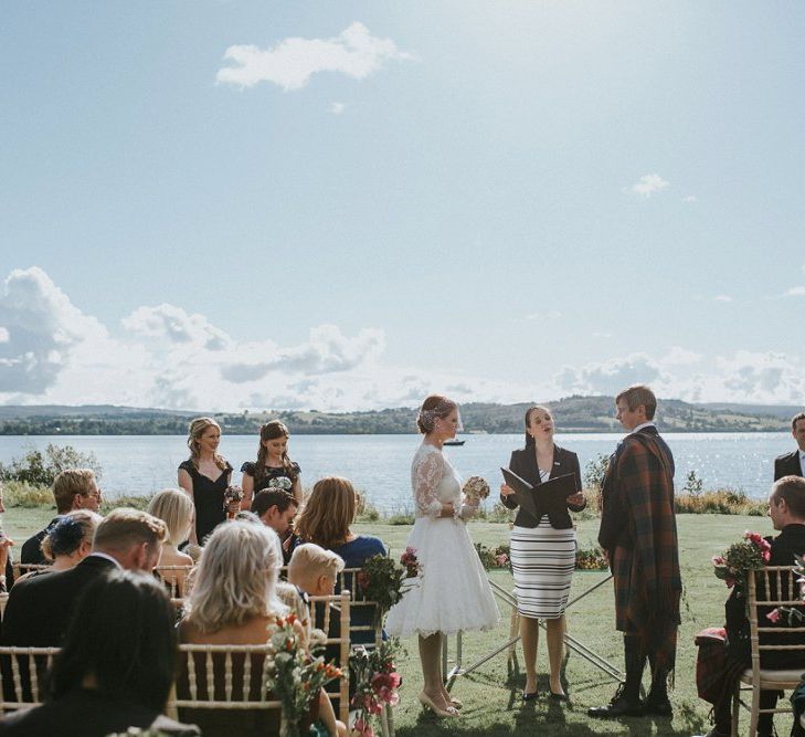 Waterfront Wedding At Loch Lomond Scotland With Outdoor Ceremony