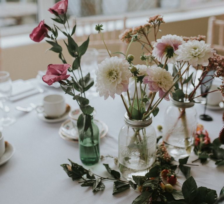 Jam Jar Flowers For Wedding