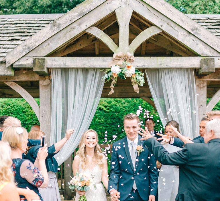 Outdoor Pavilion Wedding Ceremony Confetti