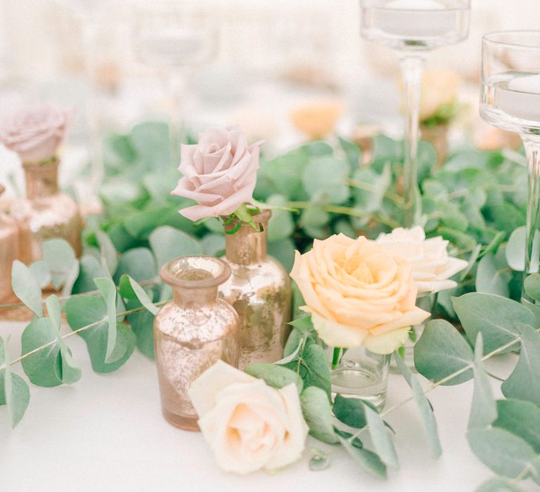 Eucalyptus & Pastel Rose Floral Arrangement