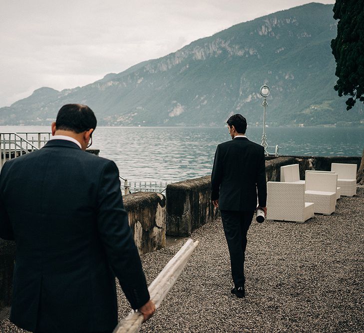 Groom in Hugo Boss Black Tuxedo Suit | Jason Mark Harris Photography | Harris Films