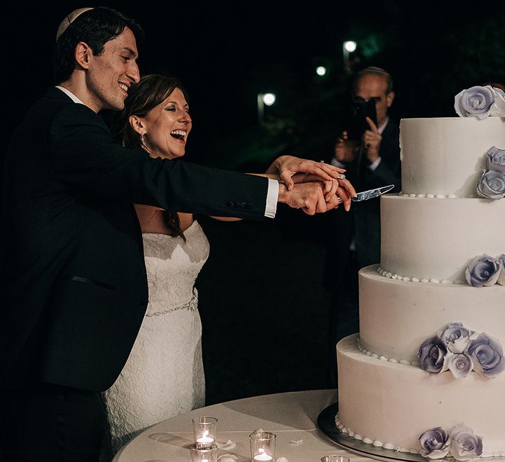 Cutting The Cake | Bride & Groom | Bellagio Lake Como Wedding Venue | Jason Mark Harris Photography | Harris Films