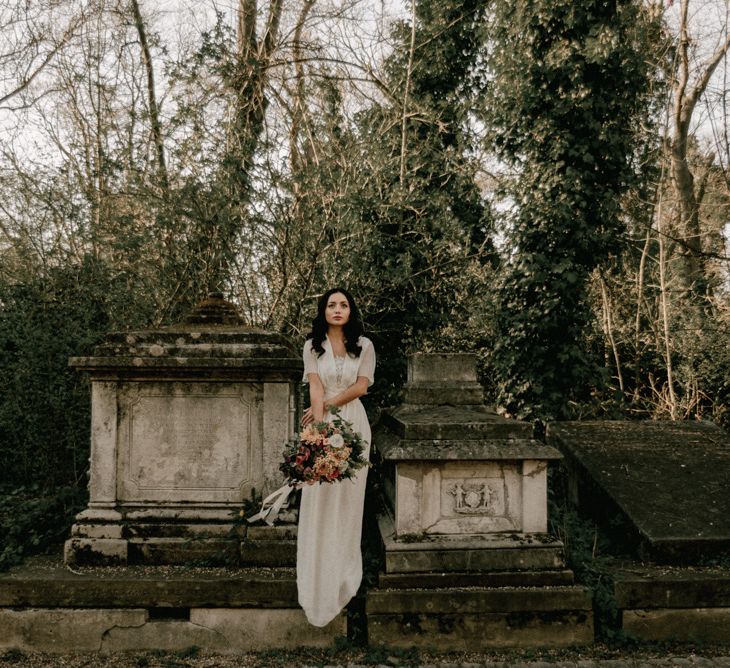 Nostalgic & Romantic Wedding Inspiration At Gothic Nunhead Cemetery London With Images From Wanderlust Creatives