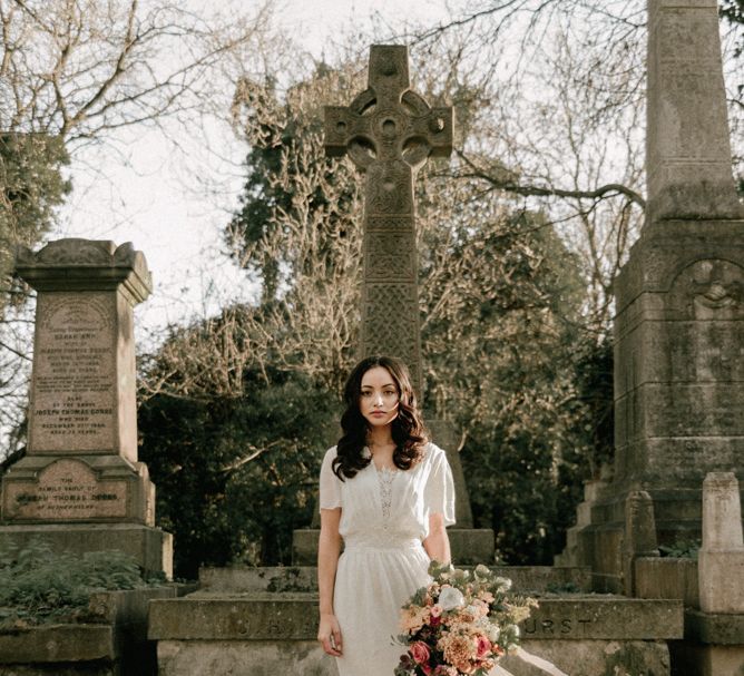 Nostalgic & Romantic Wedding Inspiration At Gothic Nunhead Cemetery London With Images From Wanderlust Creatives