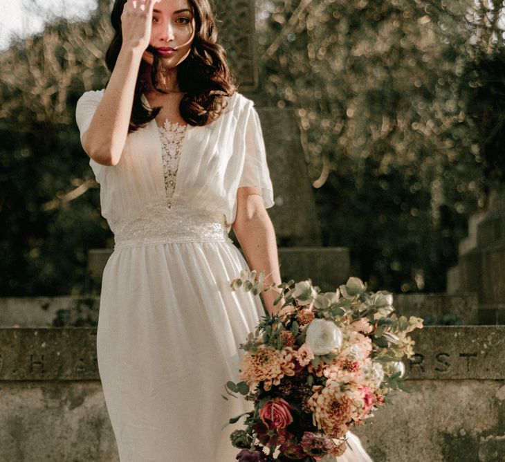 Nostalgic & Romantic Wedding Inspiration At Gothic Nunhead Cemetery London With Images From Wanderlust Creatives