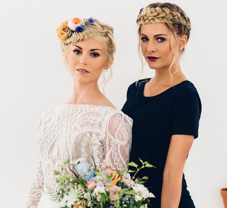 Bridesmaid in Navy Dress