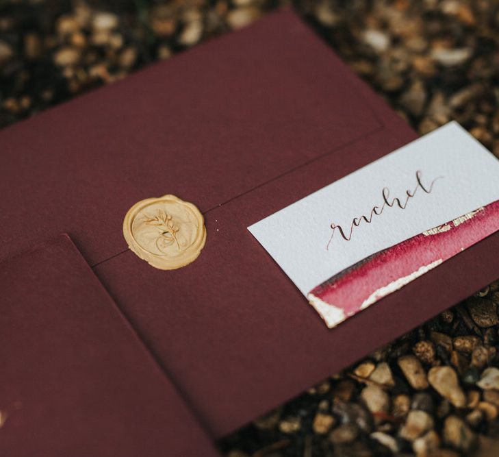 Burgundy & Gold Wedding Stationery Suite