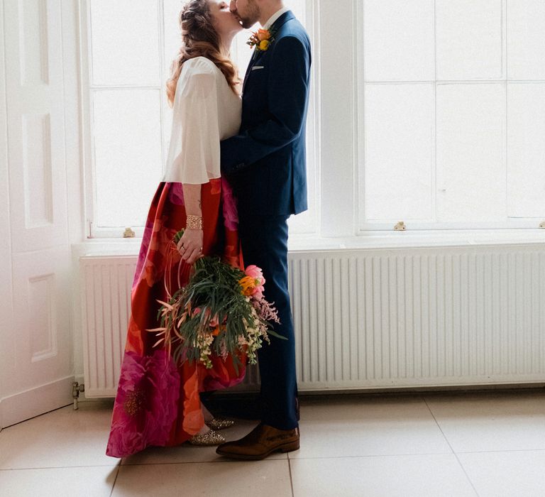 Etsy Wedding In London Pub With Artistic Woodland Details Bride In Bold Skirt By Coast & Bridesmaid In Sequinned Dress With Images By Claudia Rose Carter