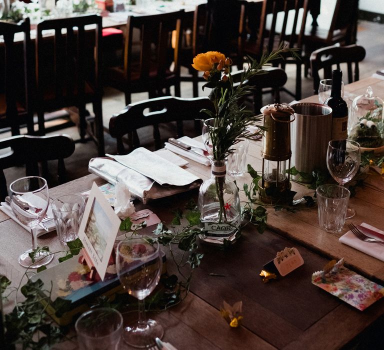 Etsy Wedding In London Pub With Artistic Woodland Details Bride In Bold Skirt By Coast & Bridesmaid In Sequinned Dress With Images By Claudia Rose Carter