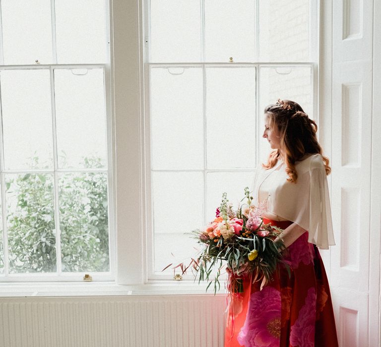 Etsy Wedding In London Pub With Artistic Woodland Details Bride In Bold Skirt By Coast & Bridesmaid In Sequinned Dress With Images By Claudia Rose Carter