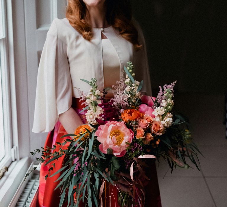 Etsy Wedding In London Pub With Artistic Woodland Details Bride In Bold Skirt By Coast & Bridesmaid In Sequinned Dress With Images By Claudia Rose Carter