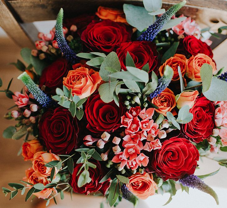 Red Bridal Bouquet | Luxe Wedding at St Stephen's Trust, Deconsecrated Church in Hampstead, London | Irene yap Photography