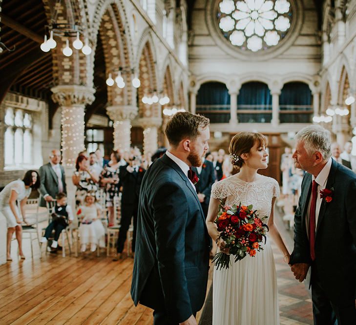 Ceremony | Bride in Inbal Raviv Gown | Luxe Wedding at St Stephen's Trust, Deconsecrated Church in Hampstead, London | Irene yap Photography