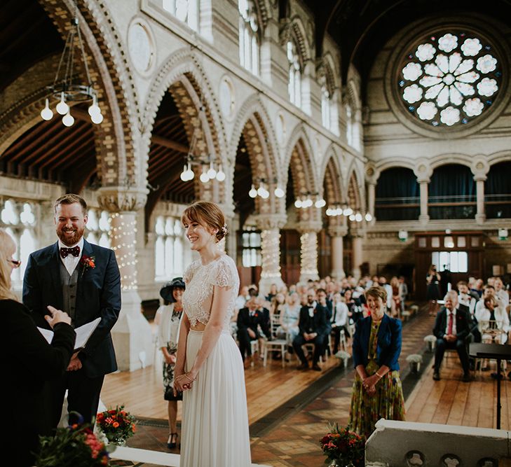 Ceremony | Bride in Inbal Raviv Gown | Luxe Wedding at St Stephen's Trust, Deconsecrated Church in Hampstead, London | Irene yap Photography