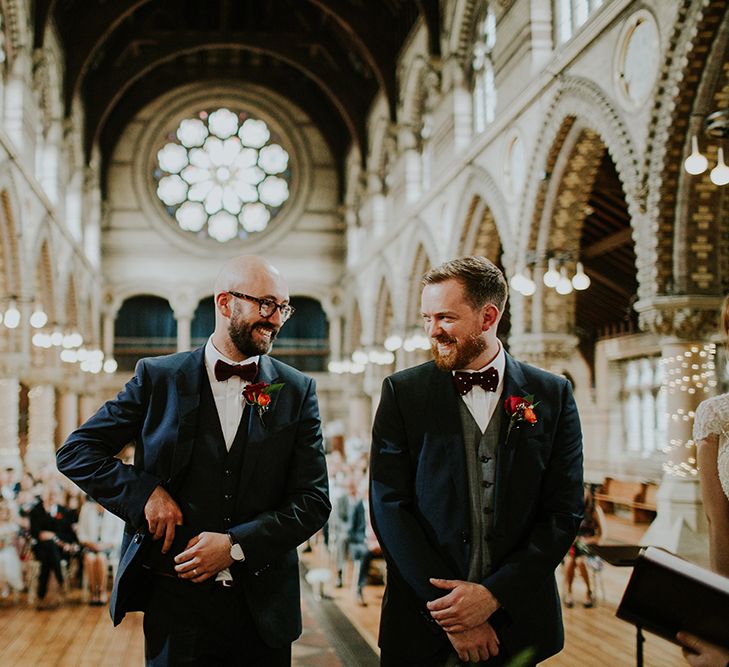 Groom in Hugo Boss Suit | Bride in Inbal Raviv Gown | Luxe Wedding at St Stephen's Trust, Deconsecrated Church in Hampstead, London | Irene yap Photography