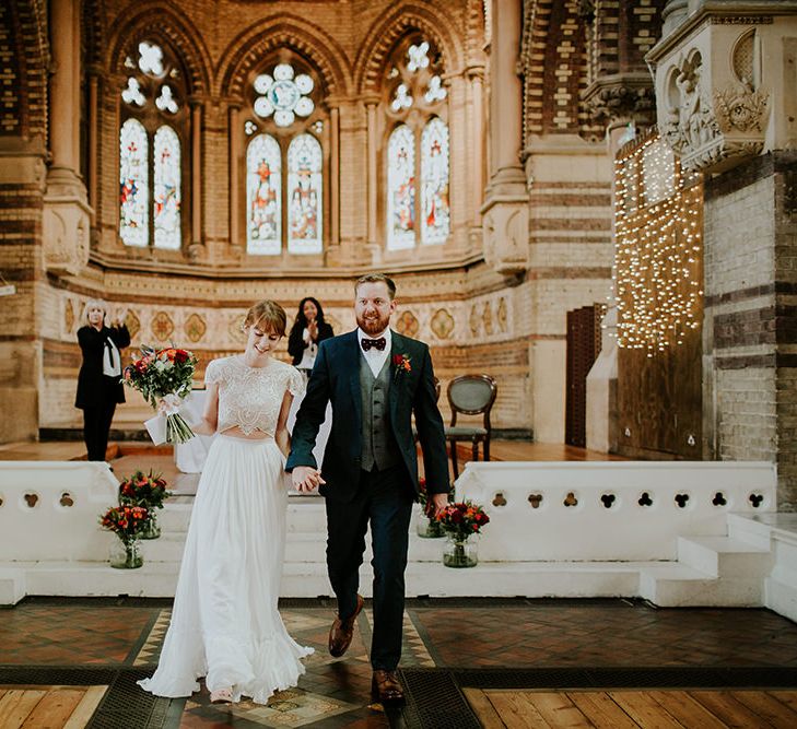 Ceremony | Bride in Inbal Raviv Gown | Luxe Wedding at St Stephen's Trust, Deconsecrated Church in Hampstead, London | Irene yap Photography