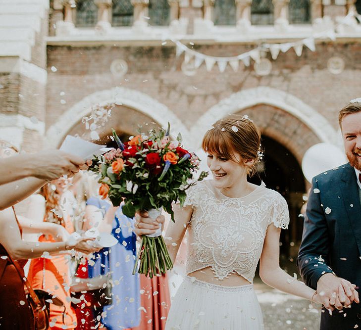 Confetti Moment | Bride in Inbal Raviv Gown | Luxe Wedding at St Stephen's Trust, Deconsecrated Church in Hampstead, London | Irene yap Photography