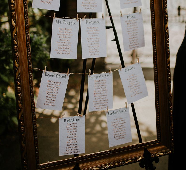 Frame Table Plan | Luxe Wedding at St Stephen's Trust, Deconsecrated Church in Hampstead, London | Irene yap Photography