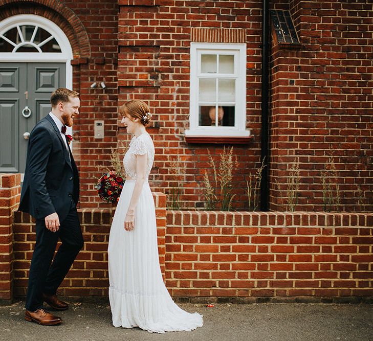 Bride in Inbal Raviv Gown | Groom in Hugo Boss Suit | Luxe Wedding at St Stephen's Trust, Deconsecrated Church in Hampstead, London | Irene yap Photography