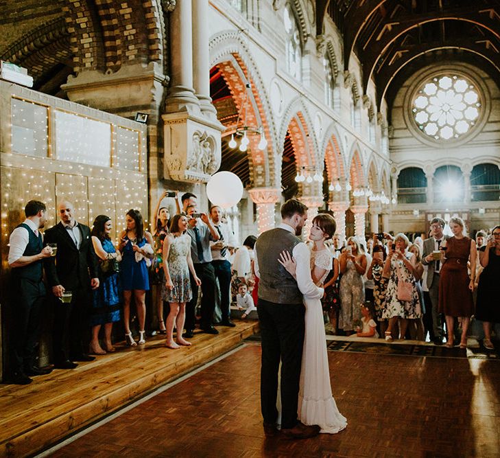 First Dance | Bride in Inbal Raviv Gown | Groom in Hugo Boss Suit | Luxe Wedding at St Stephen's Trust, Deconsecrated Church in Hampstead, London | Irene yap Photography