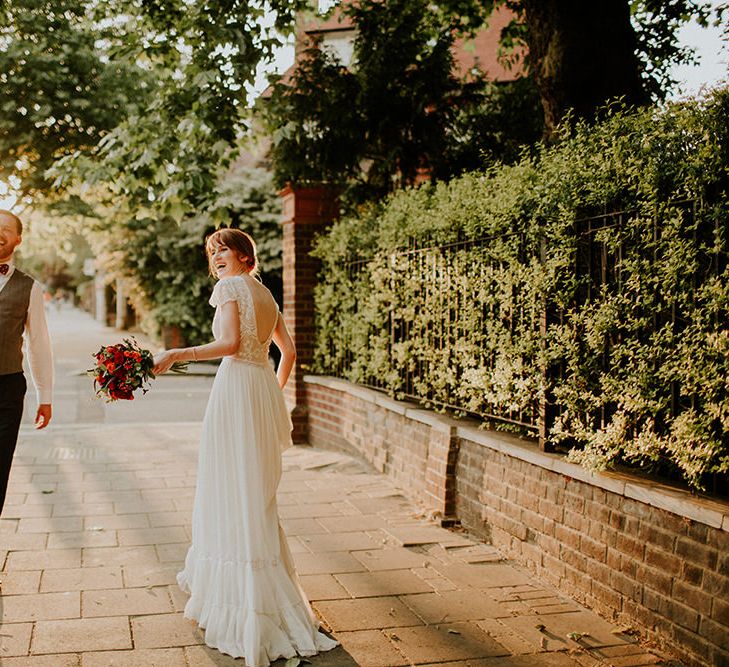 Bride in Inbal Raviv Gown | Groom in Hugo Boss Suit | Luxe Wedding at St Stephen's Trust, Deconsecrated Church in Hampstead, London | Irene yap Photography