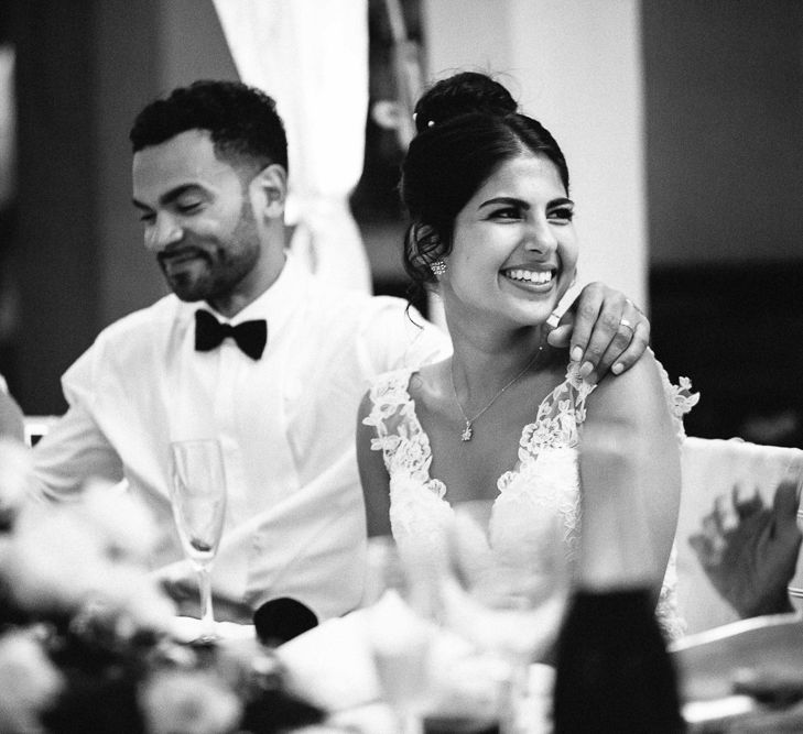 Wedding Reception Speeches | Bride in Lace Martina Liana Essense Design Wedding Dress | Groom in Paul Smith Suit | Ibiza Destination Wedding | Helen Abraham Photography | Ibiza Wedding Films