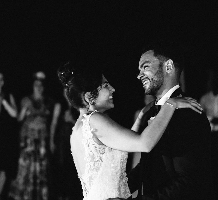 First Dance | Bride in Lace Martina Liana Essense Design Wedding Dress | Groom in Paul Smith Suit | Ibiza Destination Wedding | Helen Abraham Photography | Ibiza Wedding Films