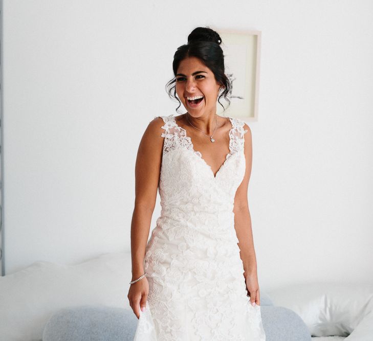 Bride in Lace Martina Liana Essense Design Wedding Dress | Ibiza Destination Wedding | Helen Abraham Photography | Ibiza Wedding Films