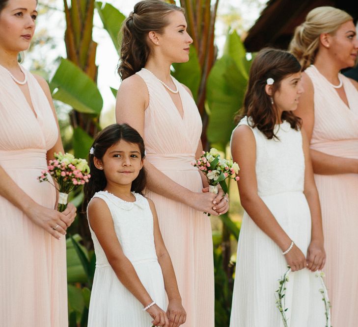 Wedding Ceremony | Bridesmaids in Pink Miss Selfridge Dresses | Ibiza Destination Wedding | Helen Abraham Photography | Ibiza Wedding Films