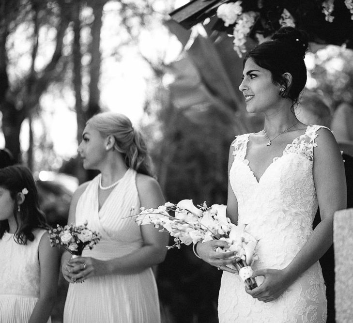 Wedding Ceremony | Bride in Lace Martina Liana Essense Design Wedding Dress | Groom in Paul Smith Suit | Ibiza Destination Wedding | Helen Abraham Photography | Ibiza Wedding Films