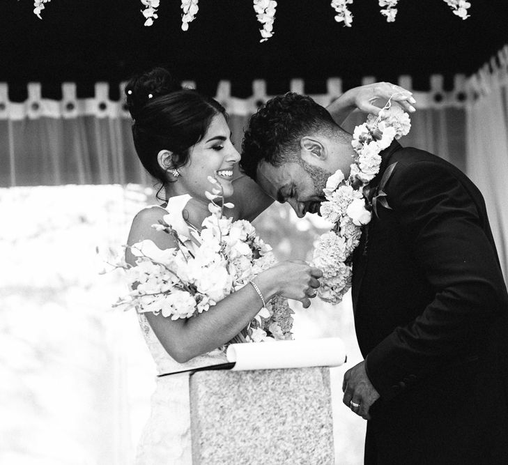 Wedding Ceremony | Bride in Lace Martina Liana Essense Design Wedding Dress | Groom in Paul Smith Suit | Ibiza Destination Wedding | Helen Abraham Photography | Ibiza Wedding Films