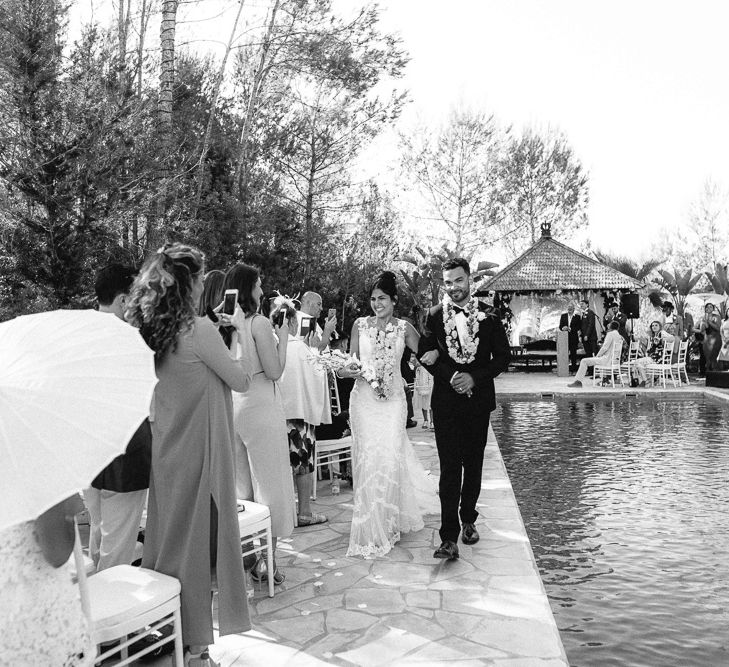 Wedding Ceremony | Bride in Lace Martina Liana Essense Design Wedding Dress | Groom in Paul Smith Suit | Ibiza Destination Wedding | Helen Abraham Photography | Ibiza Wedding Films