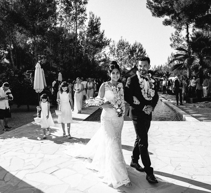 Wedding Ceremony | Bride in Lace Martina Liana Essense Design Wedding Dress | Groom in Paul Smith Suit | Ibiza Destination Wedding | Helen Abraham Photography | Ibiza Wedding Films