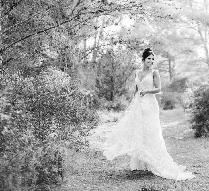 Bride in Lace Martina Liana Essense Design Wedding Dress | Ibiza Destination Wedding | Helen Abraham Photography | Ibiza Wedding Films