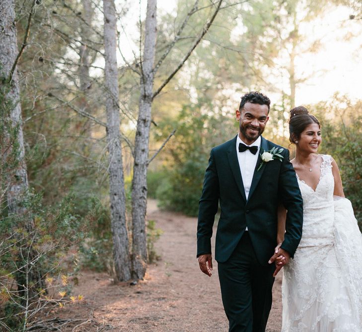 Bride in Lace Martina Liana Essense Design Wedding Dress | Groom in Paul Smith Suit | Ibiza Destination Wedding | Helen Abraham Photography | Ibiza Wedding Films