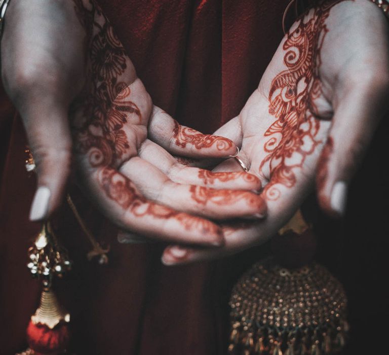 Non Religious Wedding With Indian & Spanish Cultural Traditions Bride In Simple Red Wedding Sari & ASOS Dress Images By Meghan Lorna